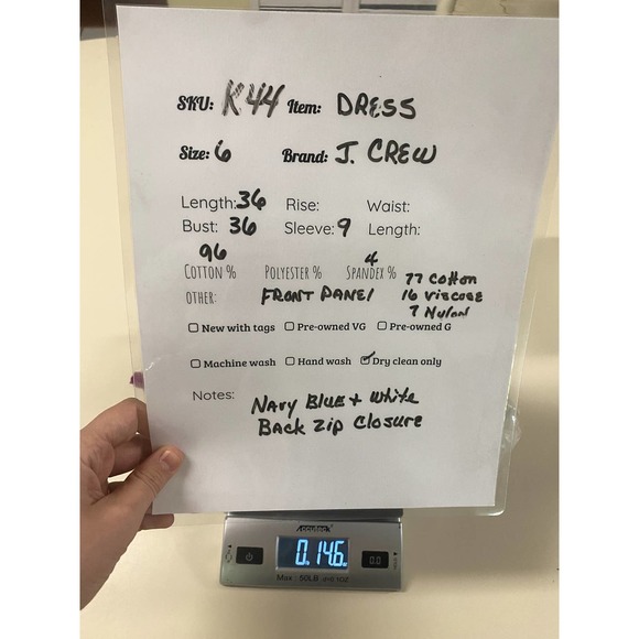 J. Crew Navy Blue And White Dress - Picture 4 of 4